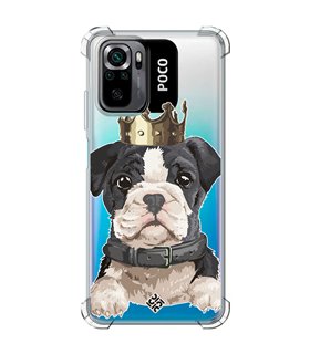 Funda Antigolpe [ POCO M5s ] Dibujo Mascotas [ Perrito King ] Esquina Reforzada Silicona 1.5mm Transparente