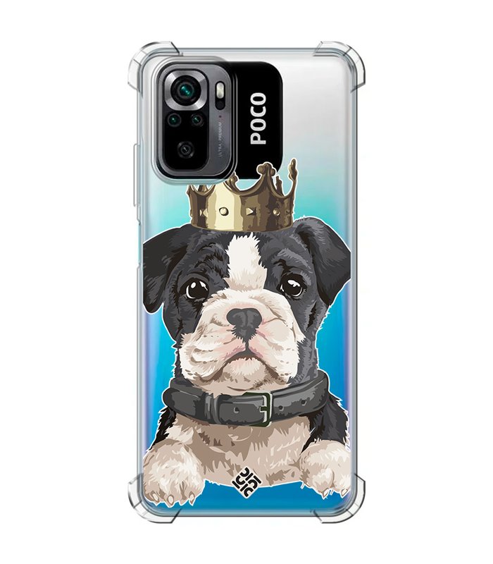 Funda Antigolpe [ POCO M5s ] Dibujo Mascotas [ Perrito King ] Esquina Reforzada Silicona 1.5mm Transparente