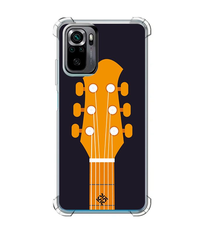 Funda Antigolpe [ POCO M5s ] Diseño Música [ Mástil y Pala de Guitarra ] Esquina Reforzada Silicona 1.5mm Transparente