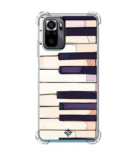 Funda Antigolpe [ POCO M5s ] Diseño Música [ Teclas de Piano ] Esquina Reforzada Silicona 1.5mm Transparente