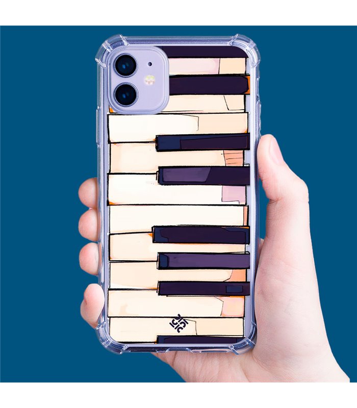 Funda Antigolpe [ POCO M5s ] Diseño Música [ Teclas de Piano ] Esquina Reforzada Silicona 1.5mm Transparente