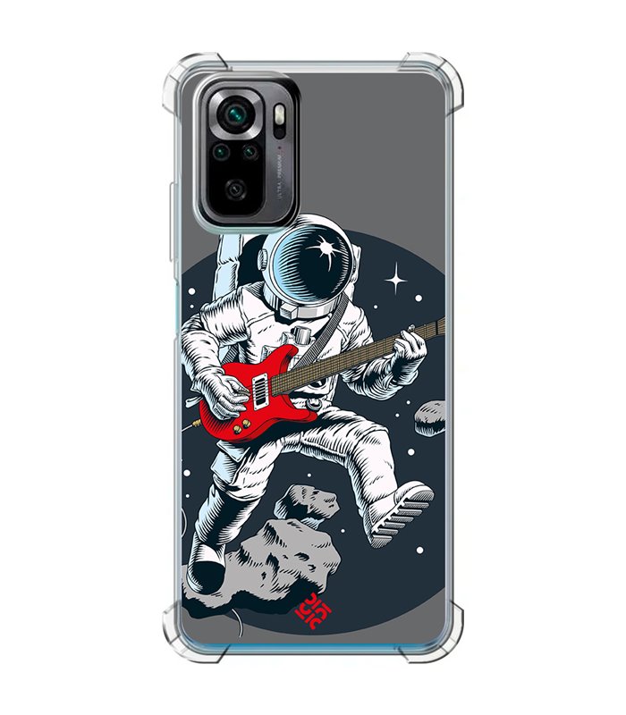 Funda Antigolpe [ POCO M5s ] Diseño Música [ Guitarrista Espacial ] Esquina Reforzada Silicona 1.5mm Transparente