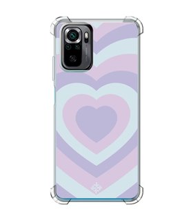 Funda Antigolpe [ POCO M5s ] Dibujo Tendencias [ Corazones Superpuestos Tonos Pastel ] Esquina Reforzada Silicona 1.5mm