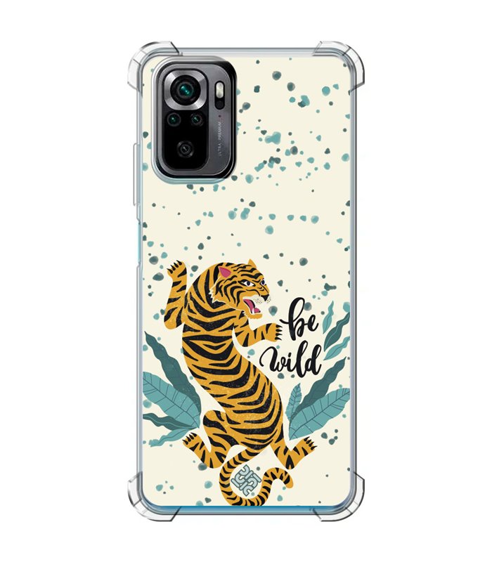 Funda Antigolpe [ POCO M5s ] Dibujo Tendencias [ Tigre - Be Wild ] Esquina Reforzada Silicona 1.5mm Transparente