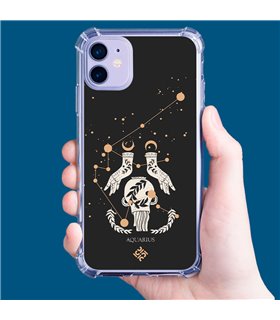 Funda Antigolpe [ POCO M5s ] Dibujo Zodiaco [ Signo Zodiacal - Acuario ] Esquina Reforzada Silicona 1.5mm Transparente