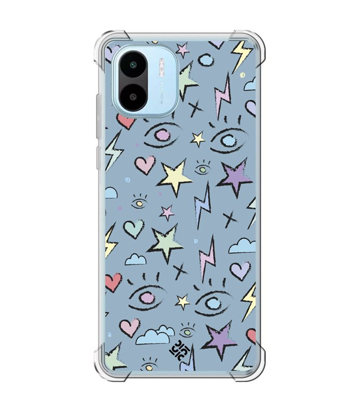 Funda Antigolpe [ Xiaomi Redmi A1 ] Dibujo Auténtico [ Tormenta de Ojos ] Esquina Reforzada Silicona 1.5mm