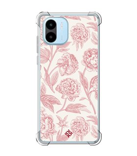 Funda Antigolpe [ Xiaomi Redmi A1 ] Dibujo Botánico [ Flores Rosa Pastel ] Esquina Reforzada Silicona 1.5mm