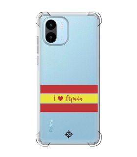 Funda Antigolpe [ Xiaomi Redmi A1 ] Dibujo Auténtico [ I Love España ] Esquina Reforzada Silicona 1.5mm Transparente