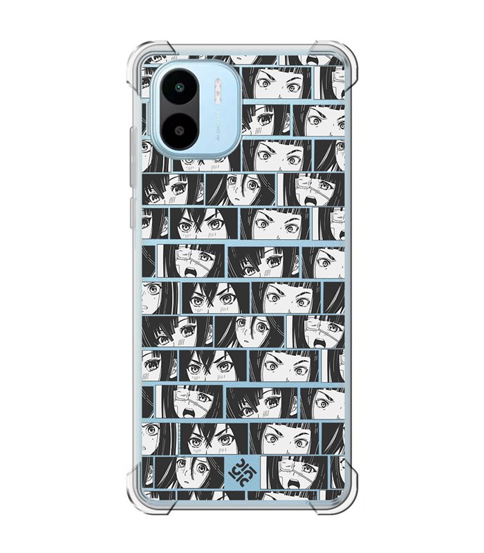 Funda Antigolpe [ Xiaomi Redmi A1 ] Dibujos Frikis [ Ojos Estilo Manga - Concepto de Historieta ] Esquina Reforzada