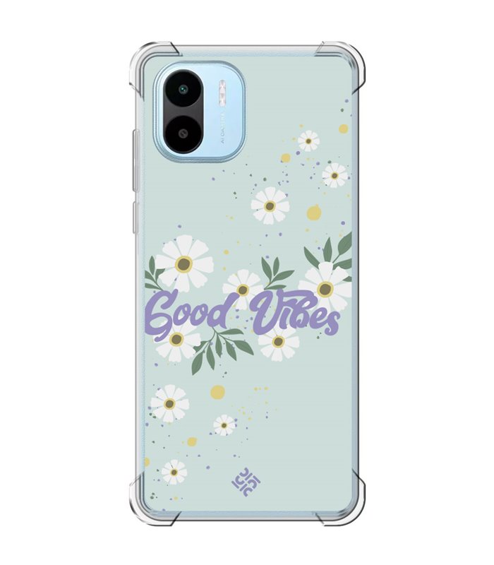 Funda Antigolpe [ Xiaomi Redmi A1 ] Dibujo Frases Guays [ Margaritas Good Vibes ] Esquina Reforzada Silicona 1.5mm