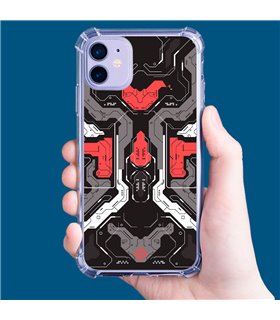 Funda Antigolpe [ Xiaomi Redmi A1 ] Dibujo Gamers [ Cyberpunk Rojo y Grises ] Esquina Reforzada Silicona 1.5mm