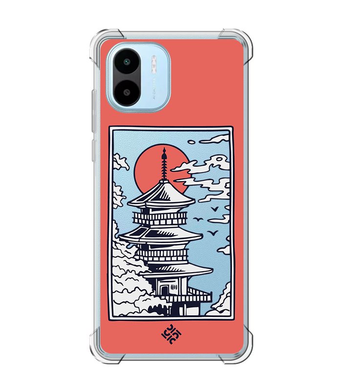 Funda Antigolpe [ Xiaomi Redmi A1 ] Dibujo Japones [ Pagoda con Fondo Transparente Japonesa ] Esquina Reforzada 1.5mm