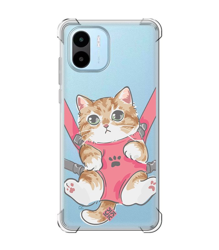 Funda Antigolpe [ Xiaomi Redmi A1 ] Dibujo Mascotas [ Gatito Colgante ] Esquina Reforzada Silicona 1.5mm Transparente