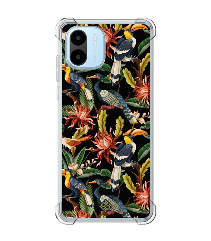 Funda Antigolpe [ Xiaomi Redmi A1 ] Dibujo Mascotas [ Estampado Aves y Hojas y Flores Tropicales ] Esquina Reforzada 1.5