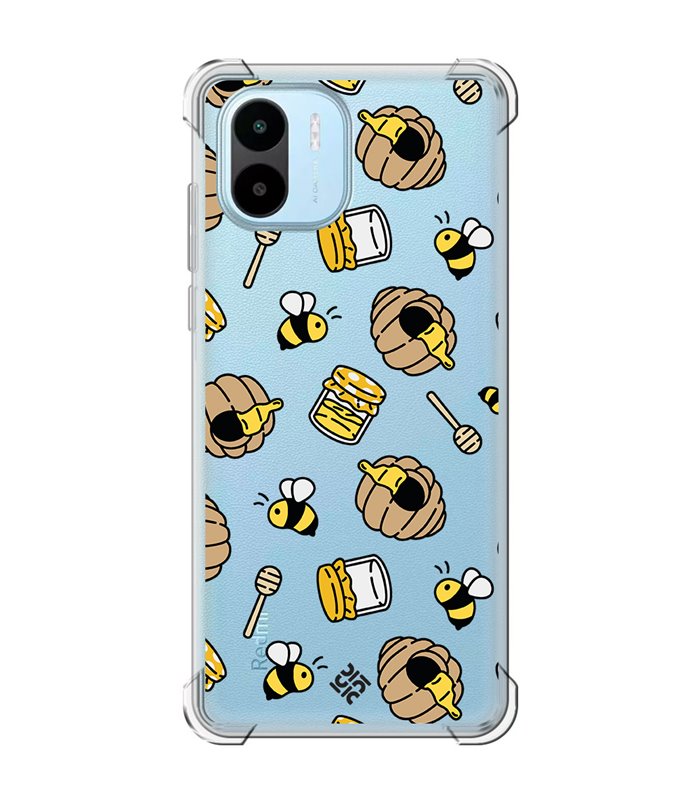 Funda Antigolpe [ Xiaomi Redmi A1 ] Dibujo Mascotas [ Miel y Abejas ] Esquina Reforzada Silicona 1.5mm Transparente