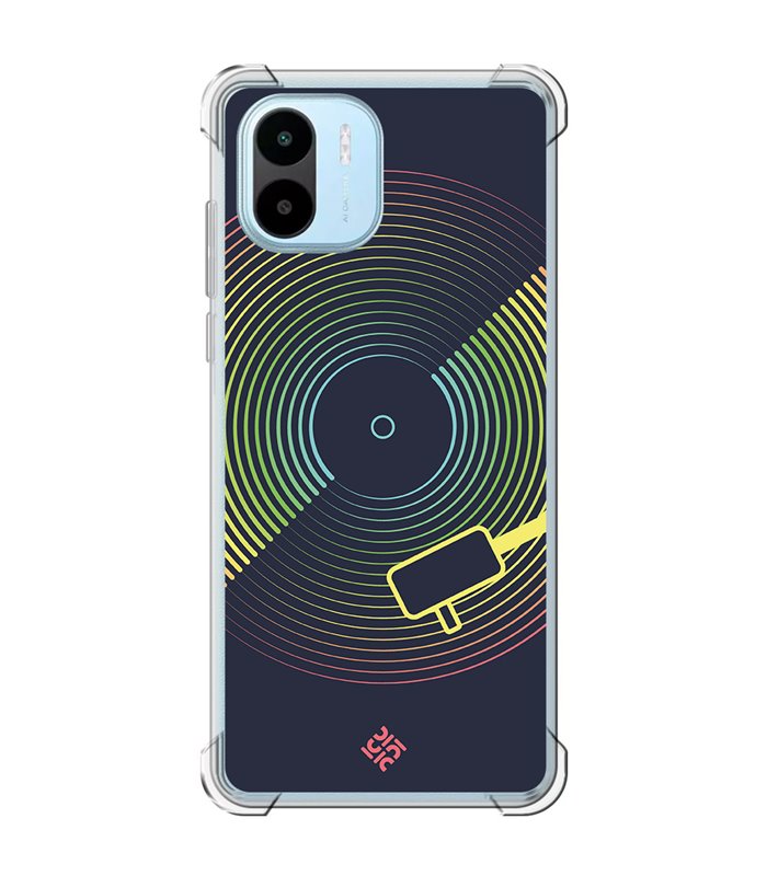 Funda Antigolpe [ Xiaomi Redmi A1 ] Diseño Música [ Dibujo Disco de Vinilo ] Esquina Reforzada Silicona 1.5mm Transparente