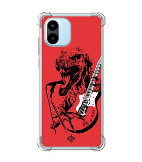 Funda Antigolpe [ Xiaomi Redmi A1 ] Diseño Música [ Rock & Roar - Dinosaurio Tocando la Guitarra ] Esquina Reforzada