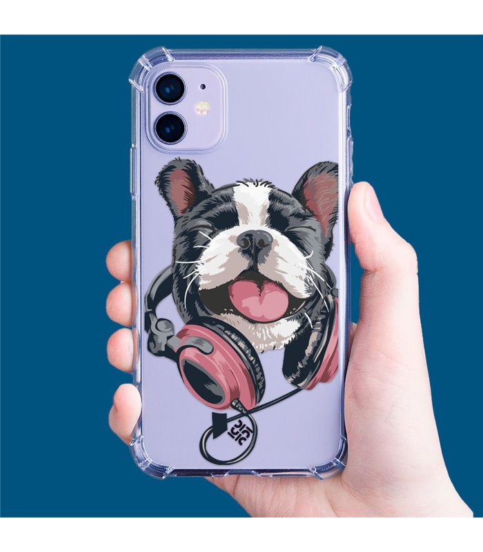 Funda Antigolpe [ Xiaomi Redmi A1 ] Diseño Música [ Perro Feliz Escuchando Música ] Esquina Reforzada Silicona