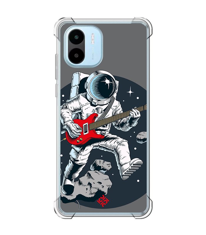 Funda Antigolpe [ Xiaomi Redmi A1 ] Diseño Música [ Guitarrista Espacial ] Esquina Reforzada Silicona 1.5mm Transparente