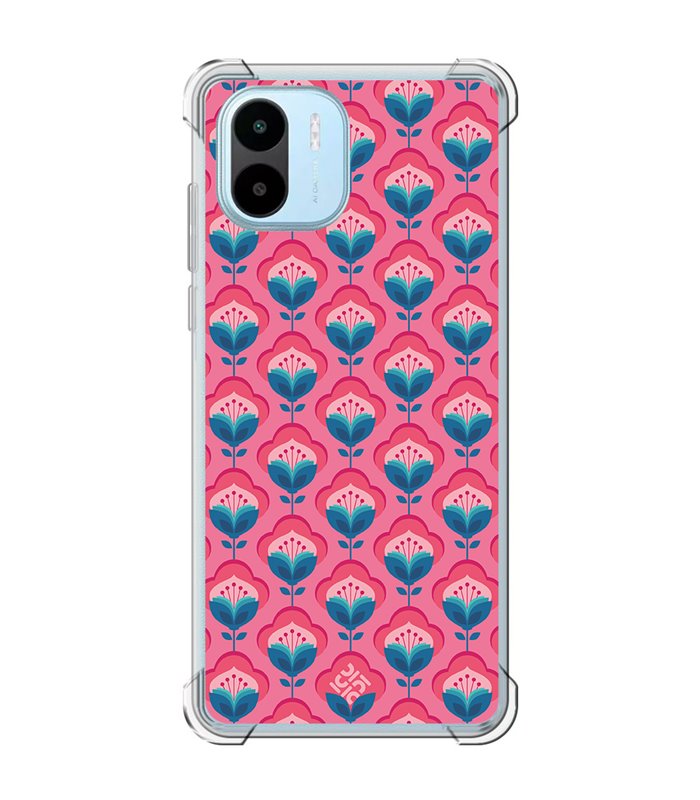 Funda Antigolpe [ Xiaomi Redmi A1 ] Dibujos Retro [ Algodones Rosa - Caleidoscopio ] Esquina Reforzada Silicona