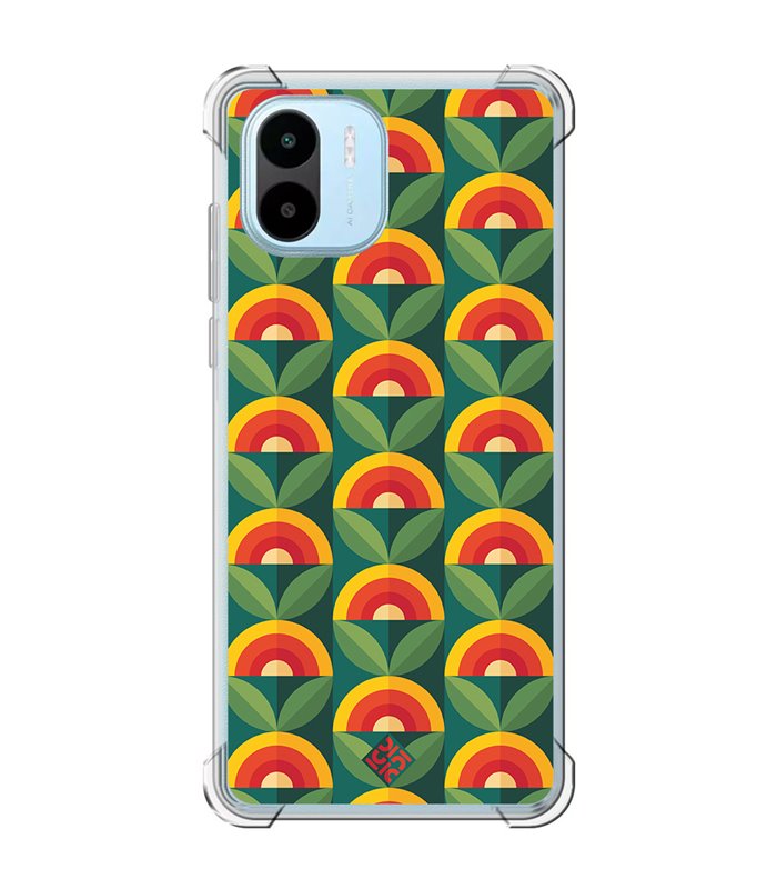 Funda Antigolpe [ Xiaomi Redmi A1 ] Dibujos Retro [ Diseño Flor - Retro ] Esquina Reforzada Silicona 1.5mm Transparente