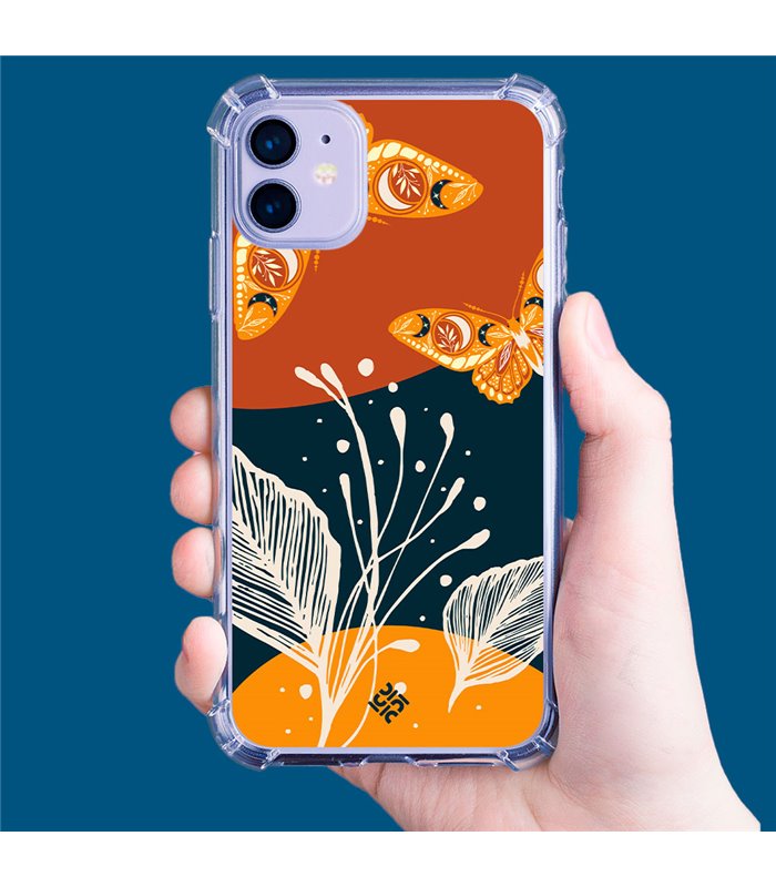 Funda Antigolpe [ Xiaomi Redmi A1 ] Dibujo Auténtico [ Arte Contemporáneo - Hojas y Mariposas ] Esquina Reforzada 1.5