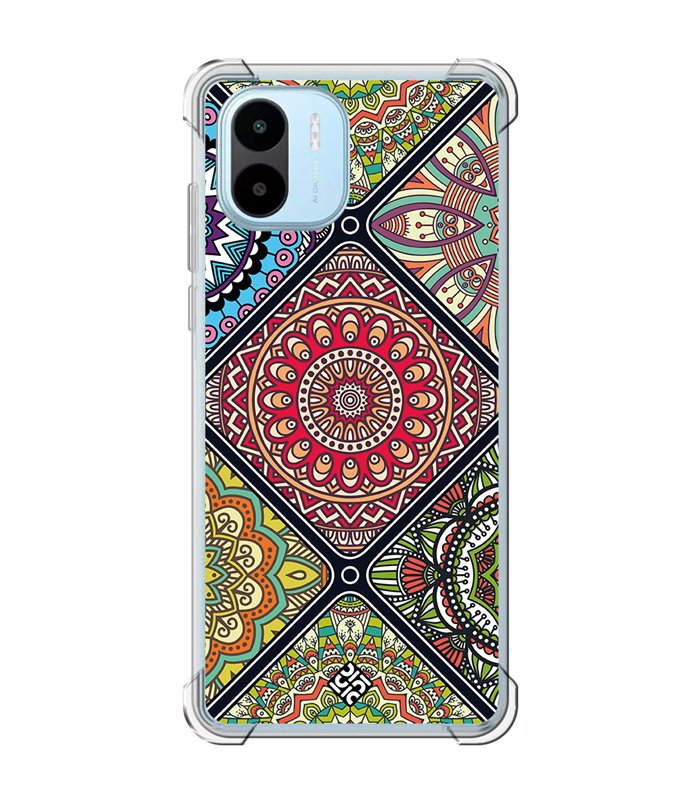 Funda Antigolpe [ Xiaomi Redmi A1 ] Dibujo Auténtico [ Motivos Mandala ] Esquina Reforzada Silicona 1.5mm Transparente