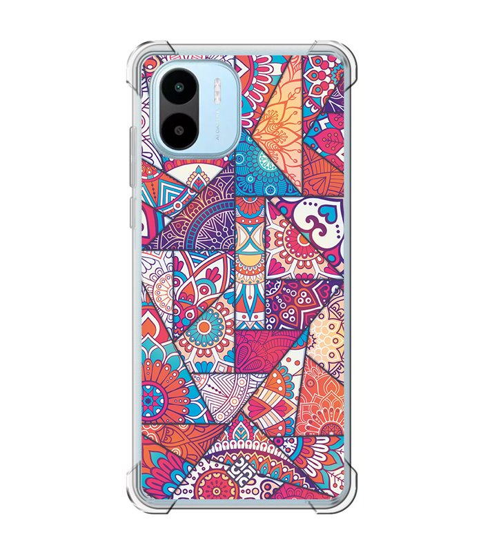 Funda Antigolpe [ Xiaomi Redmi A1 ] Dibujo Auténtico [ Mosaico Vidriera Mandala ] Esquina Reforzada Silicona 1.5mm