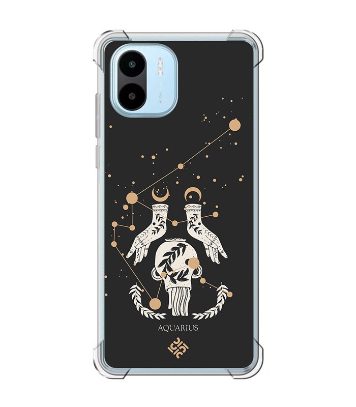 Funda Antigolpe [ Xiaomi Redmi A1 ] Dibujo Zodiaco [ Signo Zodiacal - Acuario ] Esquina Reforzada Silicona 1.5mm