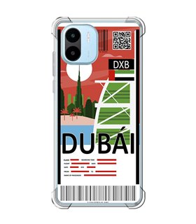 Funda Antigolpe [ Xiaomi Redmi A1 ] Billete de Avión [ Dubái ] Esquina Reforzada Silicona 1.5mm Transparente