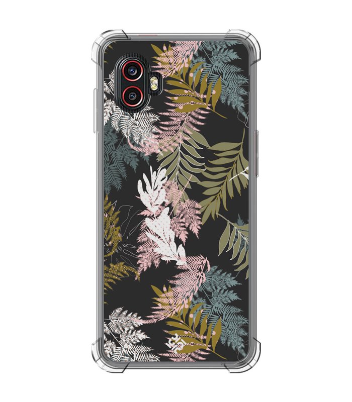 Funda Antigolpe [ Samsung Galaxy XCover 6 Pro ] Dibujo Botánico [ Diseño de hojas ] Esquina Reforzada Silicona 1.5mm