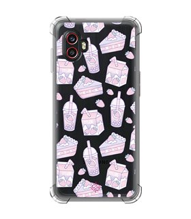 Funda Antigolpe [ Samsung Galaxy XCover 6 Pro ] Dibujo Cute [ Postres de Fresa En Rosa Pastel ] Esquina Reforzada 1.5mm