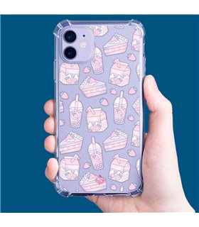 Funda Antigolpe [ Samsung Galaxy XCover 6 Pro ] Dibujo Cute [ Postres de Fresa En Rosa Pastel ] Esquina Reforzada 1.5mm