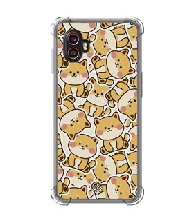 Funda Antigolpe [ Samsung Galaxy XCover 6 Pro ] Dibujo Cute [ Pegatinas Perrito Shiba ] Esquina Reforzada 1.5