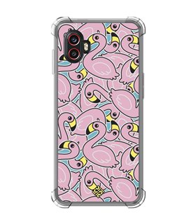 Funda Antigolpe [ Samsung Galaxy XCover 6 Pro ] Dibujo Cute [ Pegatinas Flamenco ] Esquina Reforzada Silicona 1.5mm