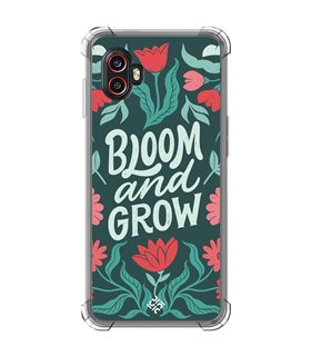 Funda Antigolpe [ Samsung Galaxy XCover 6 Pro ] Dibujo Frases Guays [ Flores Bloom and Grow ] Esquina Reforzada Silicona 1.5mm
