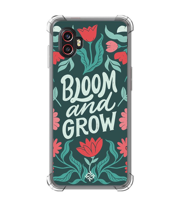 Funda Antigolpe [ Samsung Galaxy XCover 6 Pro ] Dibujo Frases Guays [ Flores Bloom and Grow ] Esquina Reforzada Silicona 1.5mm