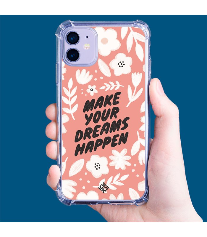 Funda Antigolpe [ Samsung Galaxy XCover 6 Pro ] Dibujo Frases Guays [ Make You Dreams Happen ] Esquina Reforzada 1.5mm Transpare