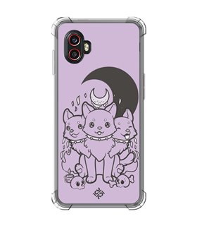 Funda Antigolpe [ Samsung Galaxy XCover 6 Pro ] Dibujo Gotico [ Cute Cancerbero ] Esquina Reforzada Silicona 1.5mm Transparente