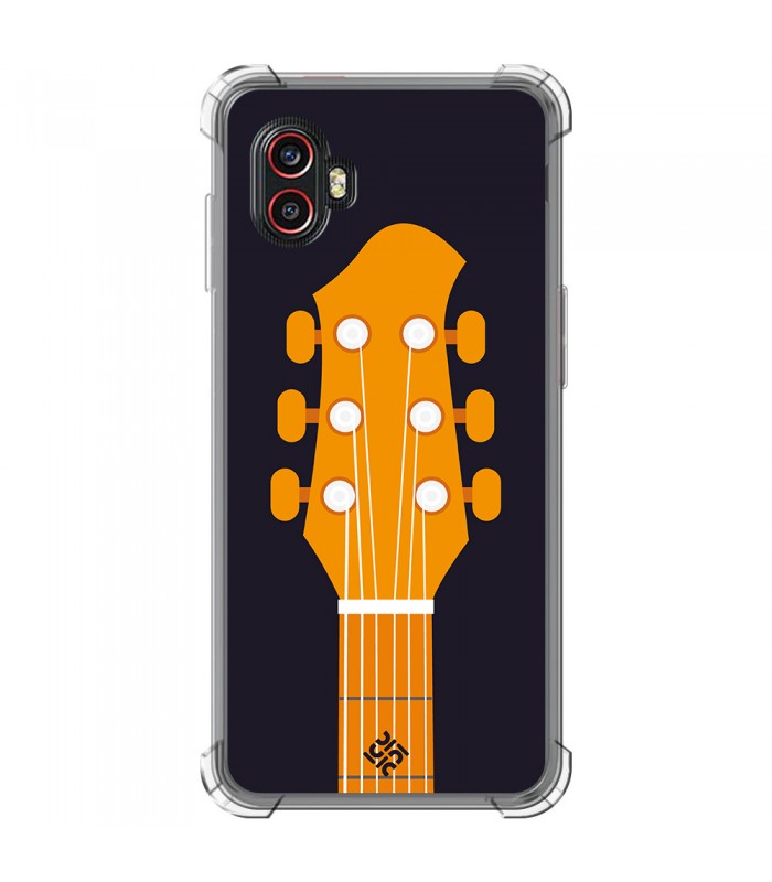 Funda Antigolpe [ Samsung Galaxy XCover 6 Pro ] Diseño Música [ Mástil y Pala de Guitarra ] Esquina Reforzada Silicona 1.5mm
