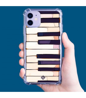 Funda Antigolpe [ Samsung Galaxy XCover 6 Pro ] Diseño Música [ Teclas de Piano ] Esquina Reforzada Silicona 1.5mm Transparente