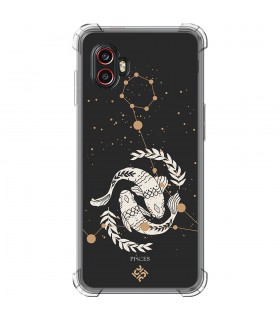 Funda Antigolpe [ Samsung Galaxy XCover 6 Pro ] Dibujo Zodiaco [ Signo zodiacal - Picis ] Esquina Reforzada Silicona 1.5 Transpa