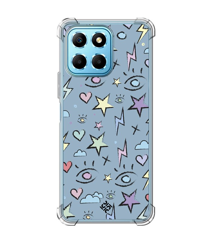 Funda Antigolpe [ Honor X8 5G ] Dibujo Auténtico [ Tormenta de Ojos ] Esquina Reforzada Silicona 1.5mm Transparente