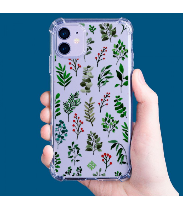 Funda Antigolpe [ Honor X8 5G ] Dibujo Botánico [ Hojas Ramas Verdes - Follaje Botánico ] Esquina Reforzada Silicona 1.5mm