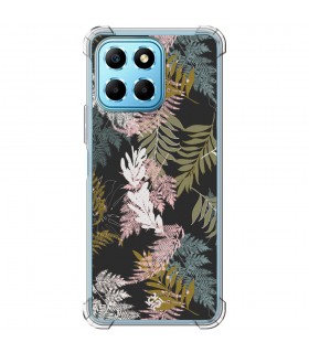 Funda Antigolpe [ Honor X8 5G ] Dibujo Botánico [ Diseño de hojas ] Esquina Reforzada Silicona 1.5mm Transparente