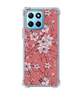 Funda Antigolpe [ Honor X8 5G ] Dibujo Botánico [ Flores sakura con patron japones ] Esquina Reforzada Silicona 1.5mm
