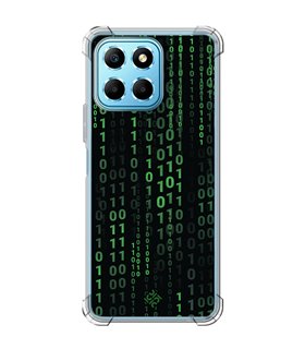 Funda Antigolpe [ Honor X8 5G ] Cine Fantástico [ Números Binarios Matrix ] Esquina Reforzada Silicona 1.5mm Transparente