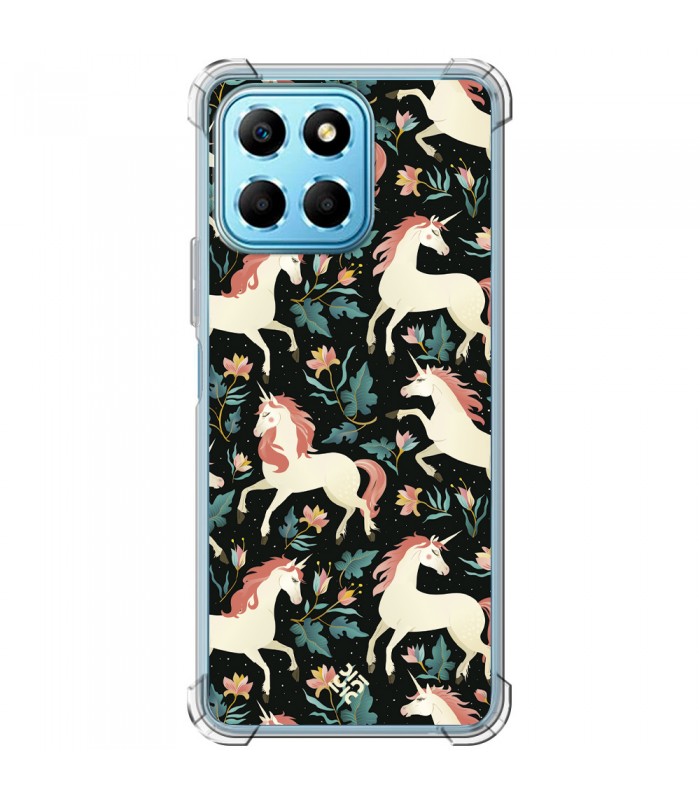 Funda Antigolpe [ Honor X8 5G ] Dibujo Cute [ Fantasia de Unicornios ] Esquina Reforzada Silicona 1.5mm Transparente