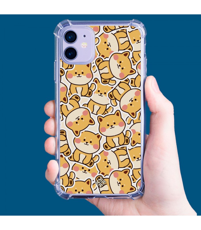 Funda Antigolpe [ Honor X8 5G ] Dibujo Cute [ Pegatinas Perrito Shiba ] Esquina Reforzada Silicona 1.5mm Transparente