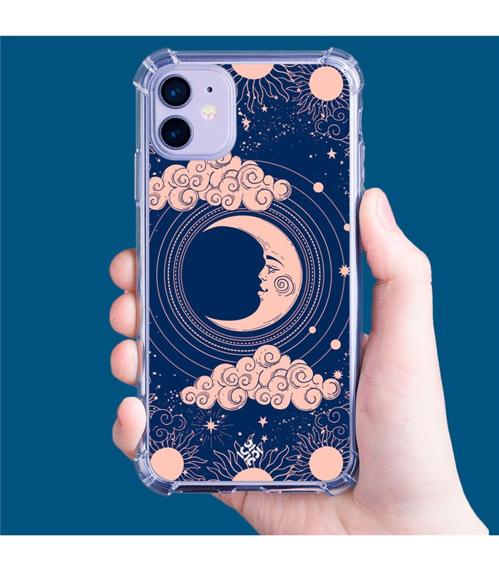 Funda Antigolpe [ Honor X8 5G ] Dibujo Esotérico [ Luna Creciente - Dibujo Místico Astrologico ] Esquina Reforzada Silicona